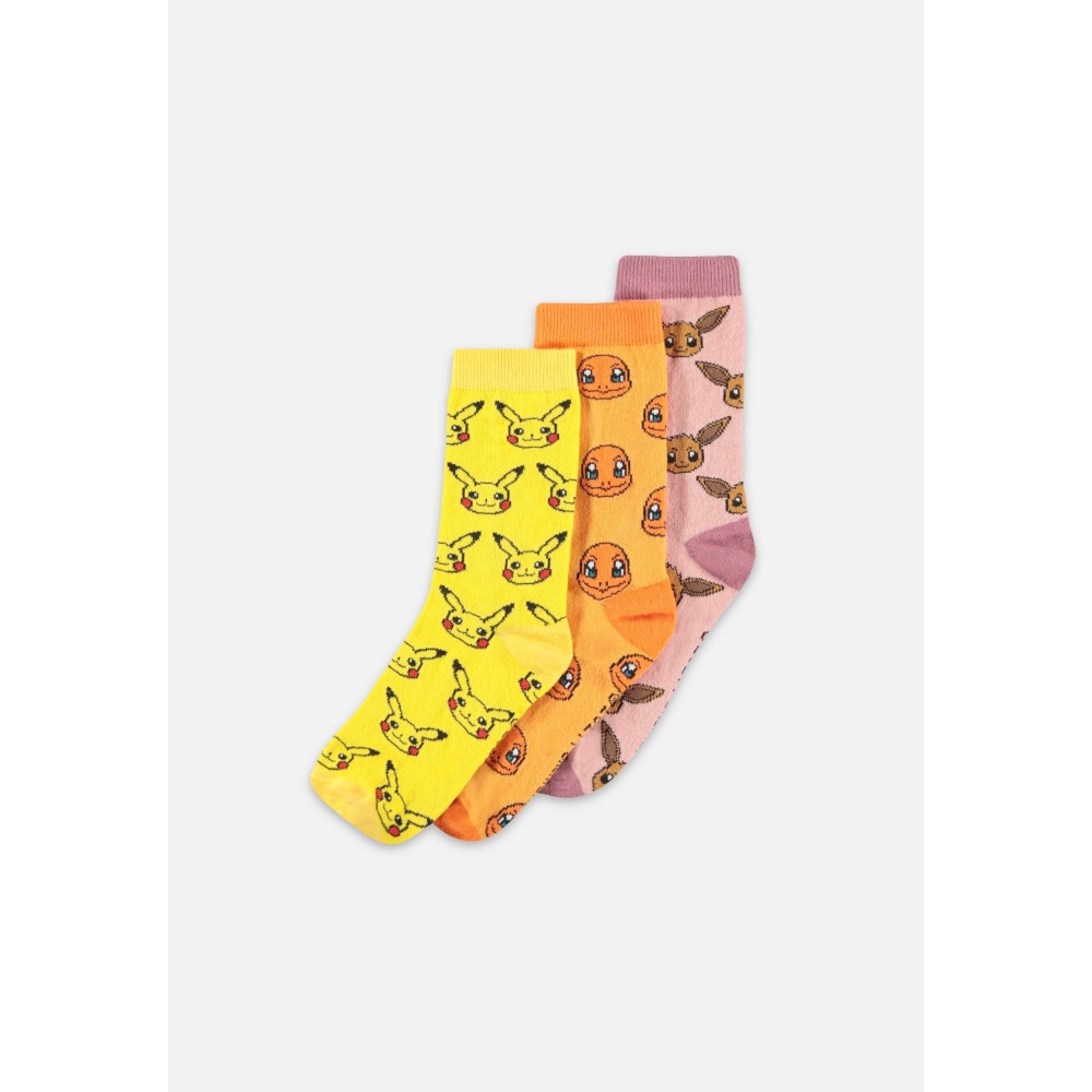 Pokémon - Crew (3 Pack) Chaussettes - Multicolore